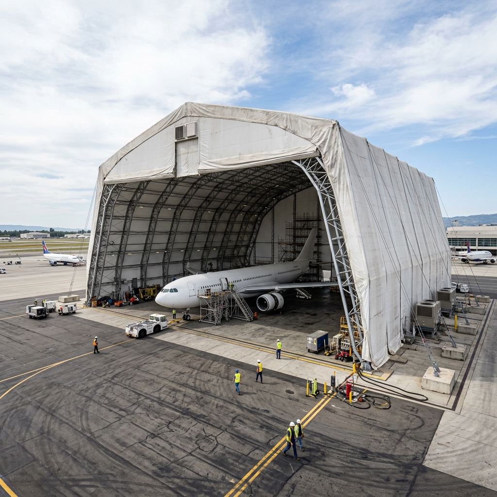 Afet Çadırları İmalatı - Örnek Görsel (Ai Ucak Helikopter Hangar Cadiri)