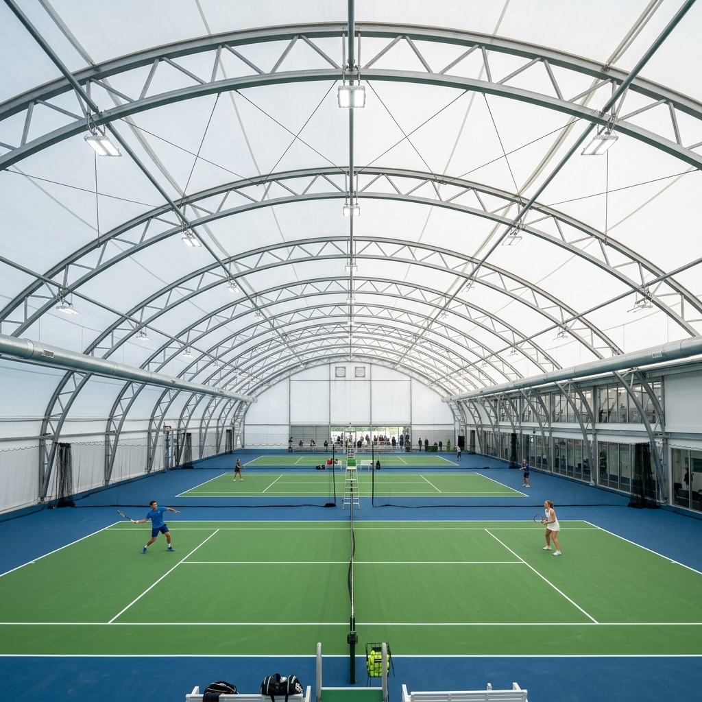 Halı Saha Kapatma Çadırları Iğdır İmalatı - Örnek Görsel (Ai Kapali Tenis Kortu Cadiri)
